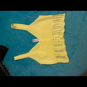 Bright yellow crop top